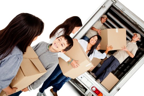 House removal team preparing a move in Upminster