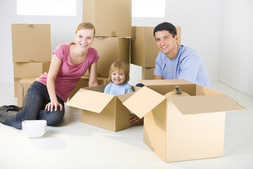Commercial moving team preparing an office relocation in Upminster