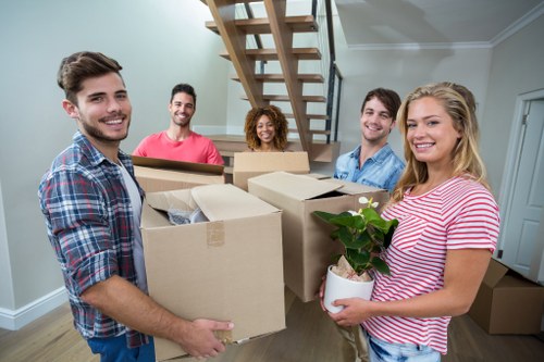 Household furniture being loaded for a local removal service