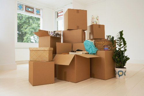 Packed household items ready for a home move in Upminster