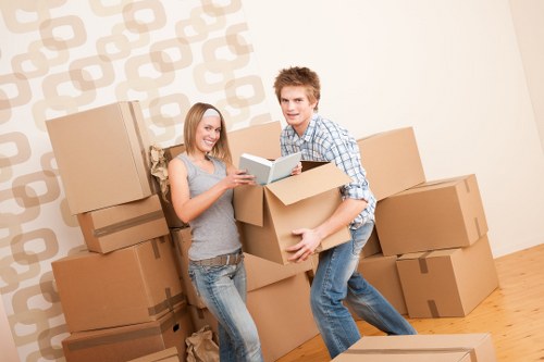 Family preparing belongings for moving day in Upminster